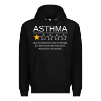 Black funny asthma awareness one star rating inhaler wheezy breath t shirt Premium Hoodie - linhVisuals
