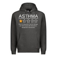 Charcoal Heather funny asthma awareness one star rating inhaler wheezy breath t shirt Premium Hoodie - linhVisuals