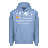 Colony Blue funny asthma awareness one star rating inhaler wheezy breath t shirt Premium Hoodie - linhVisuals