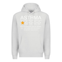 Dove Grey funny asthma awareness one star rating inhaler wheezy breath t shirt Premium Hoodie - linhVisuals