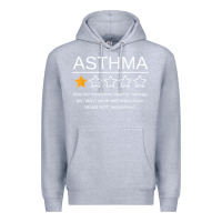 Heather Grey funny asthma awareness one star rating inhaler wheezy breath t shirt Premium Hoodie - linhVisuals