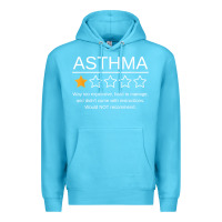 Ocean Blue funny asthma awareness one star rating inhaler wheezy breath t shirt Premium Hoodie - linhVisuals