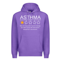 Purple funny asthma awareness one star rating inhaler wheezy breath t shirt Premium Hoodie - linhVisuals