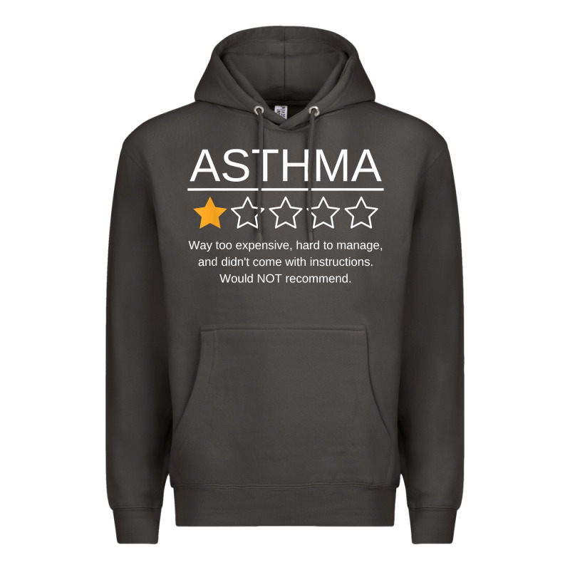 Funny Asthma Awareness One Star Rating Inhaler Wheezy Breath T Shirt Premium Hoodie by linhVisuals | Teevron