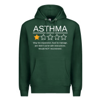 Sports Green funny asthma awareness one star rating inhaler wheezy breath t shirt Premium Hoodie - linhVisuals