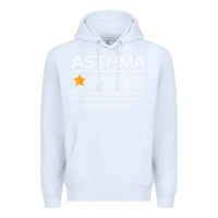 White funny asthma awareness one star rating inhaler wheezy breath t shirt Premium Hoodie - linhVisuals