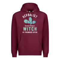 Burgundy funny herbalist because a witch is frowned upon herbalism t shirt Premium Hoodie - linhVisuals
