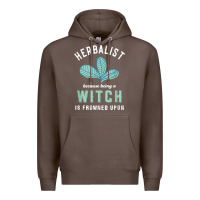 Coffee funny herbalist because a witch is frowned upon herbalism t shirt Premium Hoodie - linhVisuals