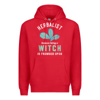 Red funny herbalist because a witch is frowned upon herbalism t shirt Premium Hoodie - linhVisuals