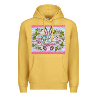 Antique Gold happy easter bunny Premium Hoodie - BarkalooDesign