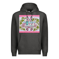 Charcoal Heather happy easter bunny Premium Hoodie - BarkalooDesign