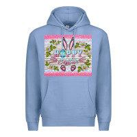 Colony Blue happy easter bunny Premium Hoodie - BarkalooDesign