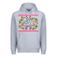 Heather Grey happy easter bunny Premium Hoodie - BarkalooDesign
