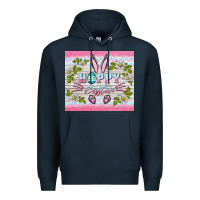 Navy happy easter bunny Premium Hoodie - BarkalooDesign