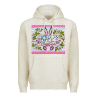 Oatmeal Heather happy easter bunny Premium Hoodie - BarkalooDesign