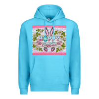 Ocean Blue happy easter bunny Premium Hoodie - BarkalooDesign