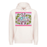 Pale Pink happy easter bunny Premium Hoodie - BarkalooDesign