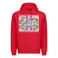 Red happy easter bunny Premium Hoodie - BarkalooDesign