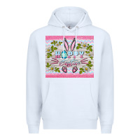 White happy easter bunny Premium Hoodie - BarkalooDesign