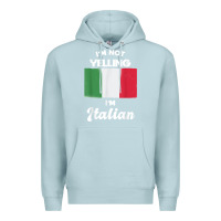 Blue Mist i'm not yelling i'm italian t shirt Premium Hoodie - linhVisuals