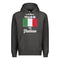 Charcoal Heather i'm not yelling i'm italian t shirt Premium Hoodie - linhVisuals