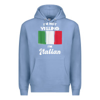 Colony Blue i'm not yelling i'm italian t shirt Premium Hoodie - linhVisuals