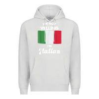 Dove Grey i'm not yelling i'm italian t shirt Premium Hoodie - linhVisuals