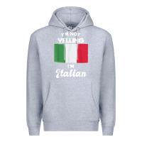 Heather Grey i'm not yelling i'm italian t shirt Premium Hoodie - linhVisuals
