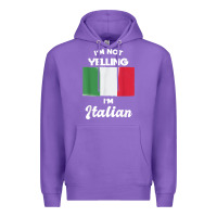 Purple i'm not yelling i'm italian t shirt Premium Hoodie - linhVisuals