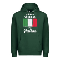 Sports Green i'm not yelling i'm italian t shirt Premium Hoodie - linhVisuals