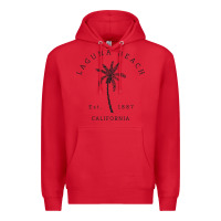 Red retro cool laguna beach california palm tree unique novelty sweatshirt Premium Hoodie - linhVisuals