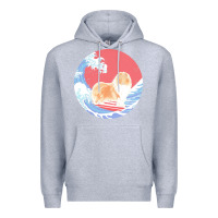 Heather Grey rough collie t  shirt rough collie gifts   ocean waves surfing rough c Premium Hoodie - linhVisuals