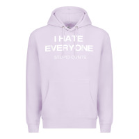 Lilac i hate everyone stupid cunts t shirt Premium Hoodie - linhVisuals