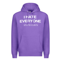 Purple i hate everyone stupid cunts t shirt Premium Hoodie - linhVisuals