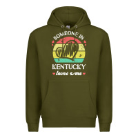Army Green someone in kentucky loves me t  shirt someone in kentucky loves me fun Premium Hoodie - linhVisuals
