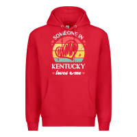 Red someone in kentucky loves me t  shirt someone in kentucky loves me fun Premium Hoodie - linhVisuals
