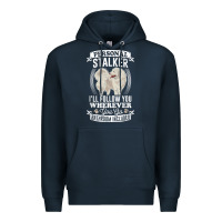 Navy great pyrenees stalker great pyrenees gifts great pyrenees t shirt Premium Hoodie - linhVisuals