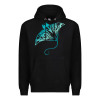 Black hawaii tribal manta ray hawaiian shirt shark lover t shirt Premium Hoodie - linhVisuals