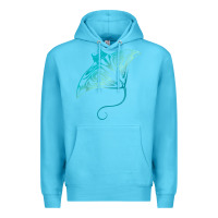 Ocean Blue hawaii tribal manta ray hawaiian shirt shark lover t shirt Premium Hoodie - linhVisuals