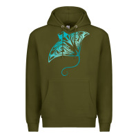 Army Green hawaii tribal manta ray hawaiian shirt shark lover t shirt Premium Hoodie - linhVisuals
