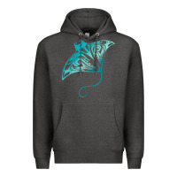 Charcoal Heather hawaii tribal manta ray hawaiian shirt shark lover t shirt Premium Hoodie - linhVisuals
