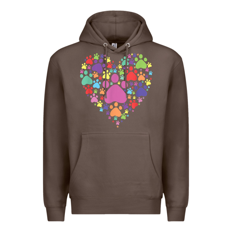 Heart Paw Print Dog Cat Lover Valentines Day T Shirt Premium Hoodie by linhVisuals | Teevron