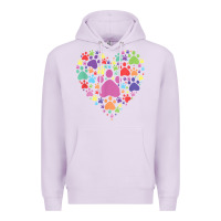 Lilac heart paw print dog cat lover valentines day t shirt Premium Hoodie - linhVisuals