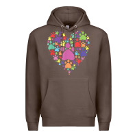 Coffee heart paw print dog cat lover valentines day t shirt Premium Hoodie - linhVisuals