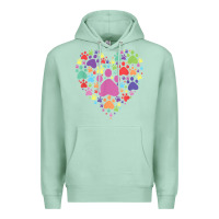 Seafoam heart paw print dog cat lover valentines day t shirt Premium Hoodie - linhVisuals