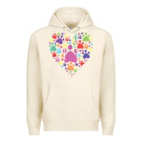 Tofu heart paw print dog cat lover valentines day t shirt Premium Hoodie - linhVisuals