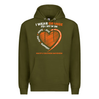 Army Green i wear orange for my mom ms multiple sclerosis awareness t shirt Premium Hoodie - linhVisuals