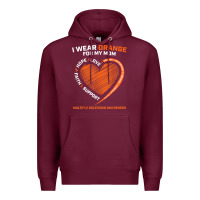 Burgundy i wear orange for my mom ms multiple sclerosis awareness t shirt Premium Hoodie - linhVisuals