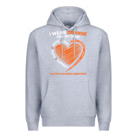 Heather Grey i wear orange for my mom ms multiple sclerosis awareness t shirt Premium Hoodie - linhVisuals