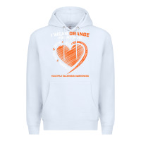 White i wear orange for my mom ms multiple sclerosis awareness t shirt Premium Hoodie - linhVisuals